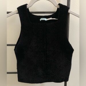 Black Velvet Crop Top